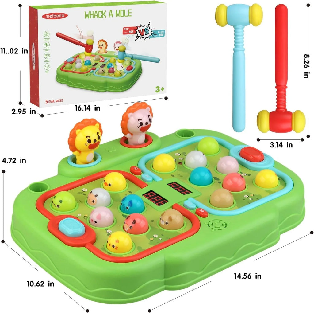 Green Whack A Mole Game with 2 Hammers G721947
