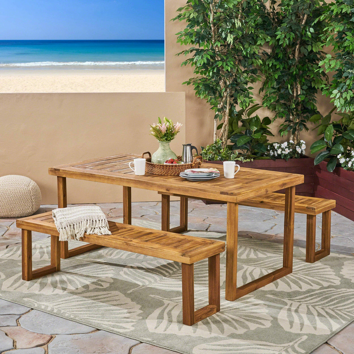 Natural Acacia Wood Picnic Set V858