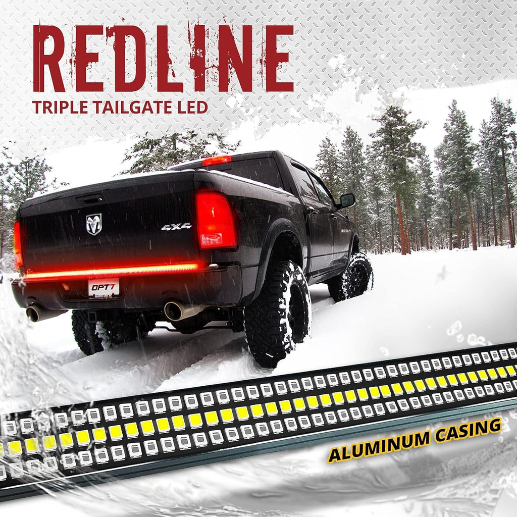 60" Redline Triple LED Tailgate Light Bar with Sequential Red Turn Signal G811