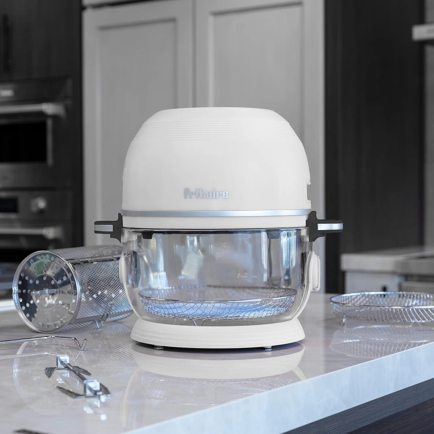 White 5 Qt Self-Cleaning Glass Bowl Air Fryer P64674