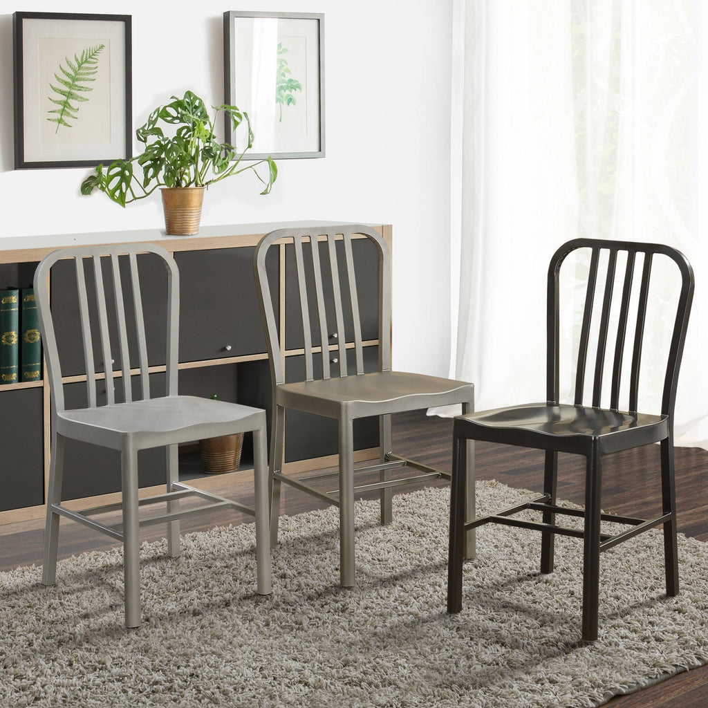 Grey Metal Side Chairs (Set of 2) R511158
