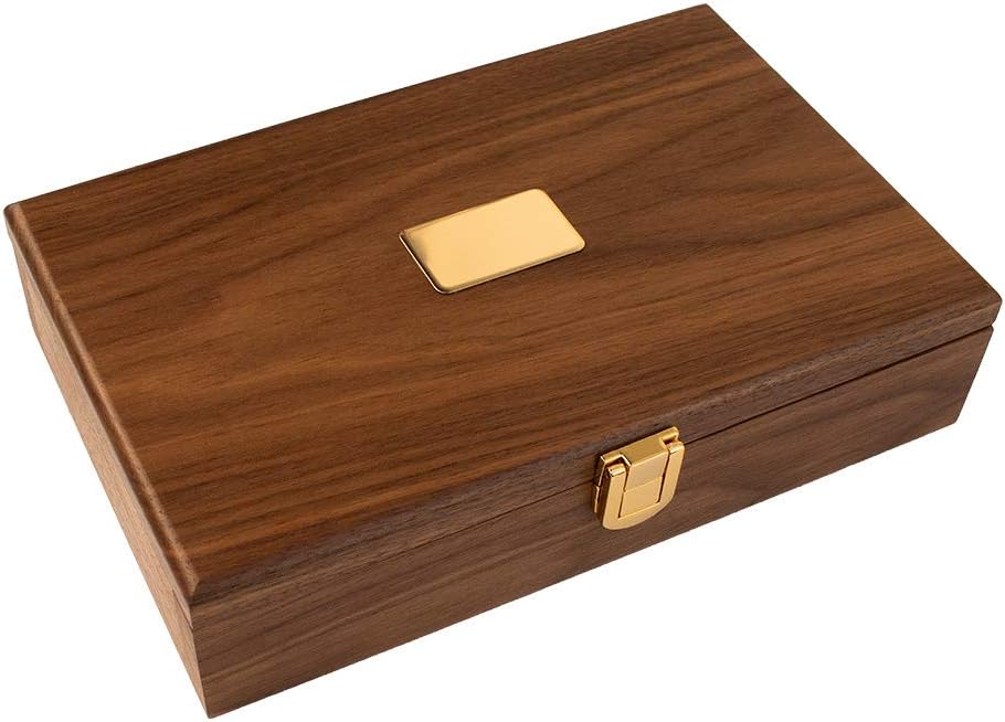 Classic Domino Set with Black Walnut Case 28 Double-Six Dominoes A36965