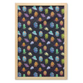 23" x 35" Multicolor Printed Fabric Space Wall Art with Frame P792
