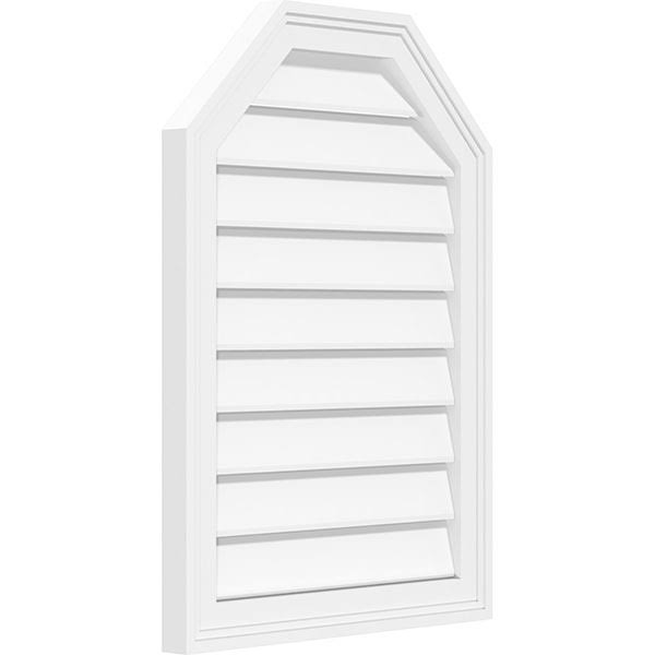 24x22W x 34x22H Octagonal Top Surface Mount PVC Gable Vent B672971
