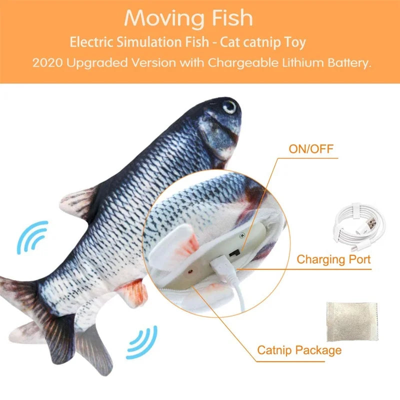 Electric Moving Cat Kicker Fish Toy T606