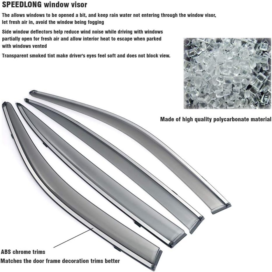 Car Window Visor Vent Shade Deflector Sun/Rain Guards H227