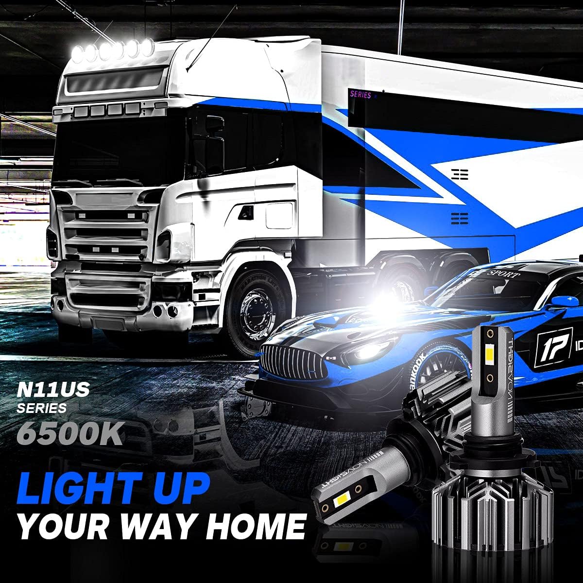 9006/HB4 Low Beam 9005/HB3 High Beam 26000LM 120W LED Headlight Bulbs Combo, 6500K Cool White, Pack of 4 Pack of 2 C686