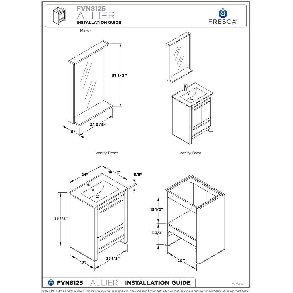 Wenge Brown Bathroom Cabinet M152