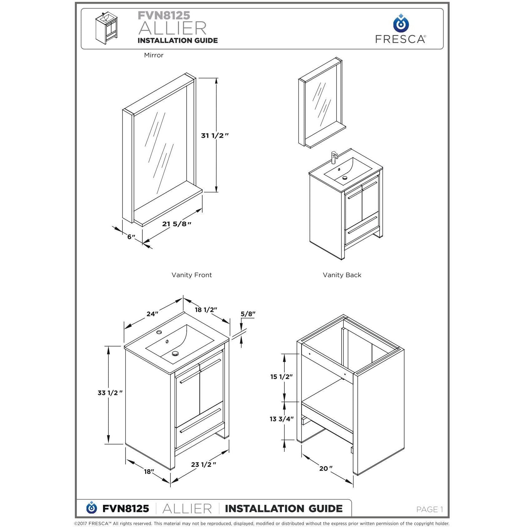 Wenge Brown Bathroom Cabinet M152