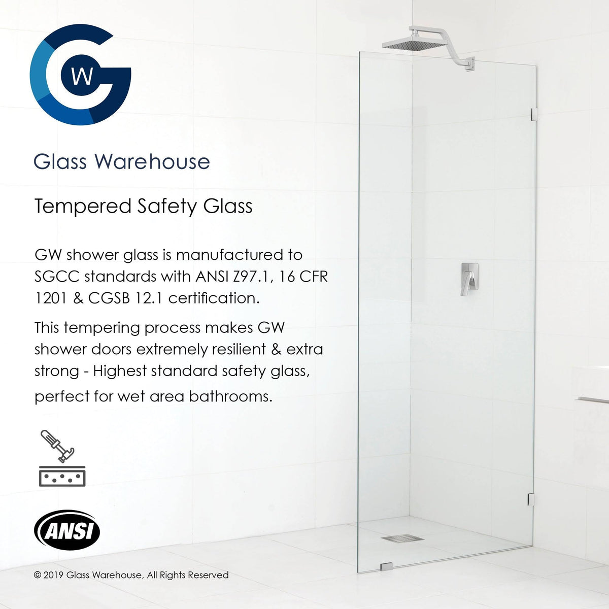 Bronze Hinged Frameless Shower Door Z8119