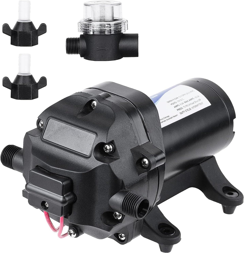 12V 5.5GPM 70PSI Diaphragm Water Pump with Pressure Switch, Pack of 2 P396136