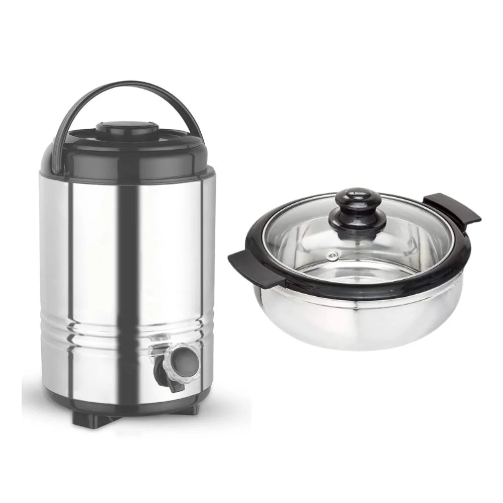 Stainless Steel Thermally Insulated Water Jug 10 Litre & Glass Lid Casserole 2500ml J87521