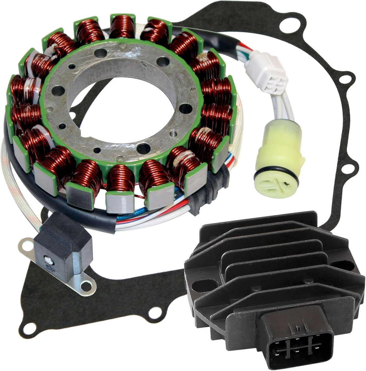 Stator & Regulator Rectifier W/Gasket Compatible With Yamaha Raptor 350 Yfm350R 2004-2013 Pack of 2 I581