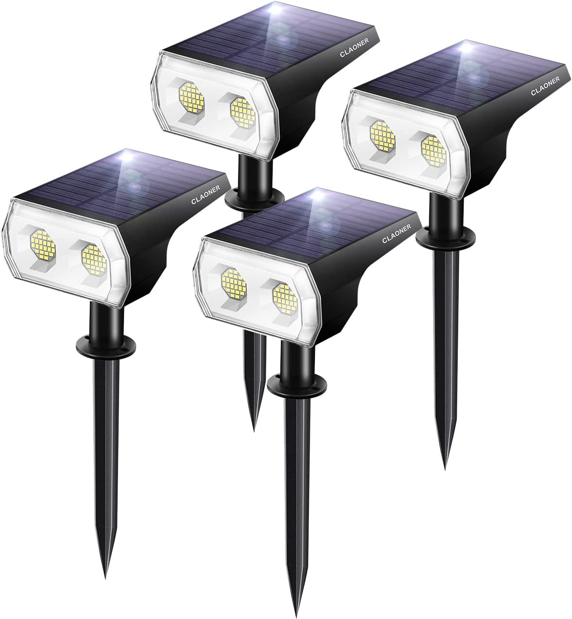 4 Pack Cold White Solar Landscape Spotlights N20602
