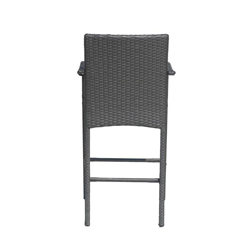 Gray Wicker Barstool Chair (Set of 2) O5204