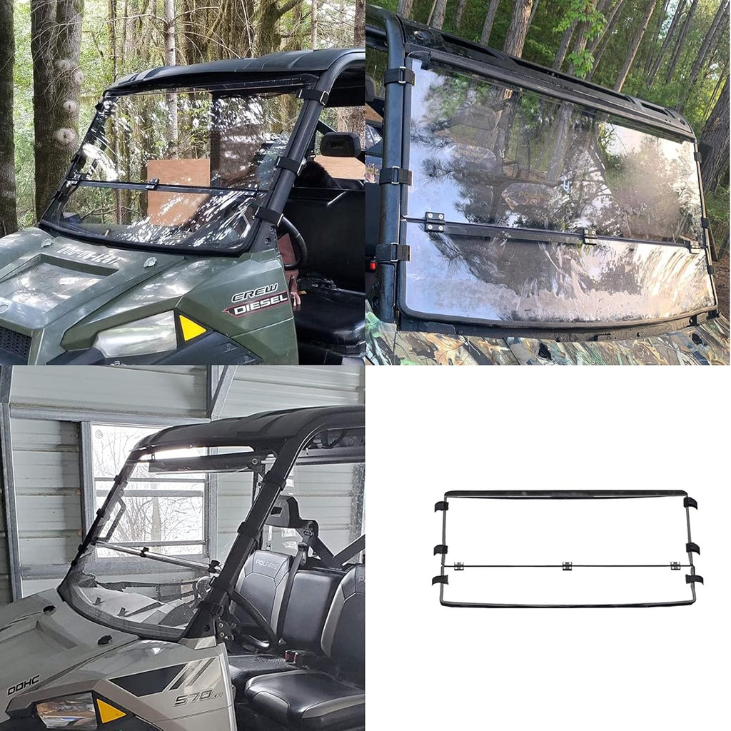 Front Folding Windshield Scratch Resistant 2-in-1 Flip Windscreen C4027