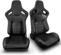 1 Pair Black PVC Racing Bucket Seats T161643