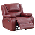 Red Faux Leather Glider Recliner E827273