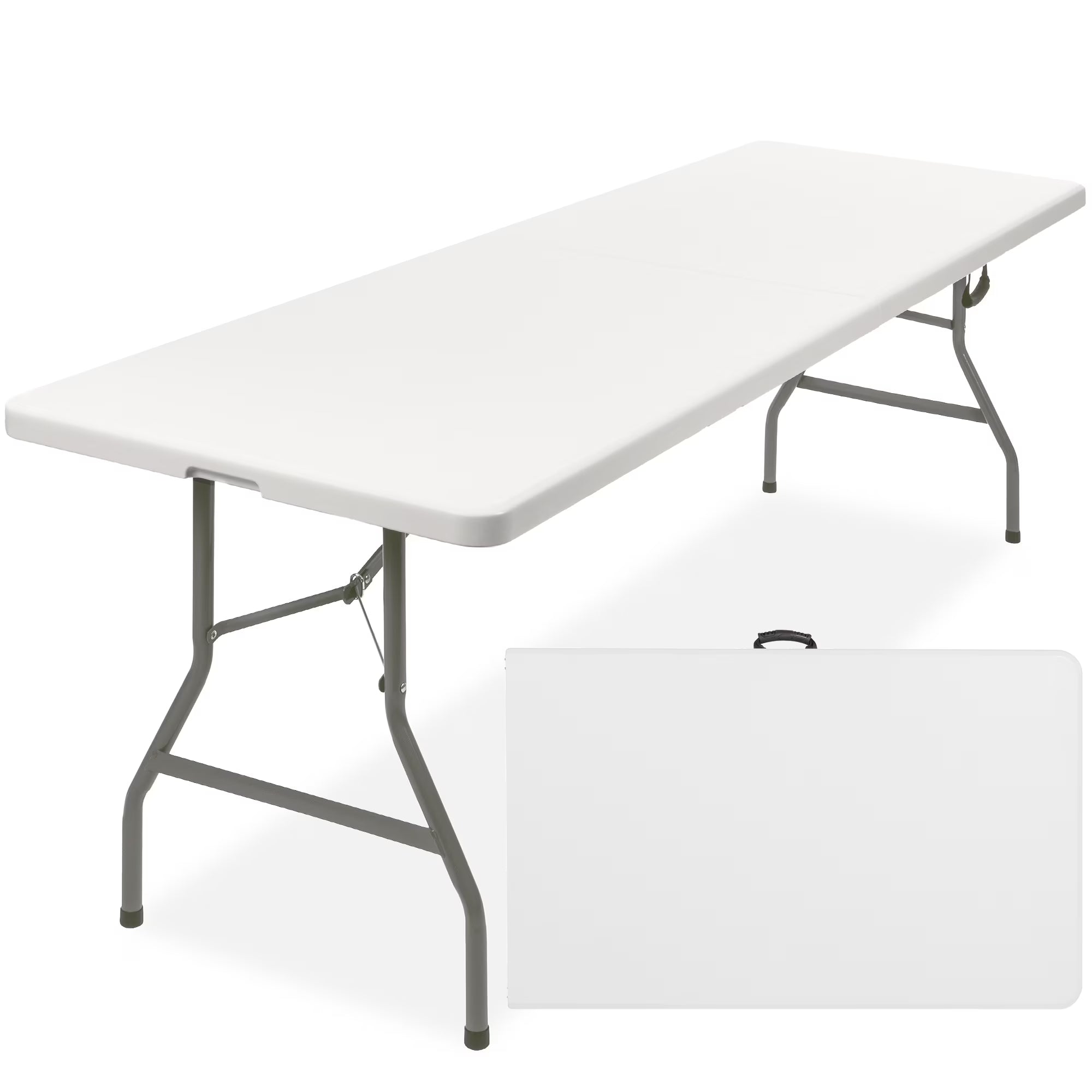 White 8ft Plastic Folding Table with Handle S13244