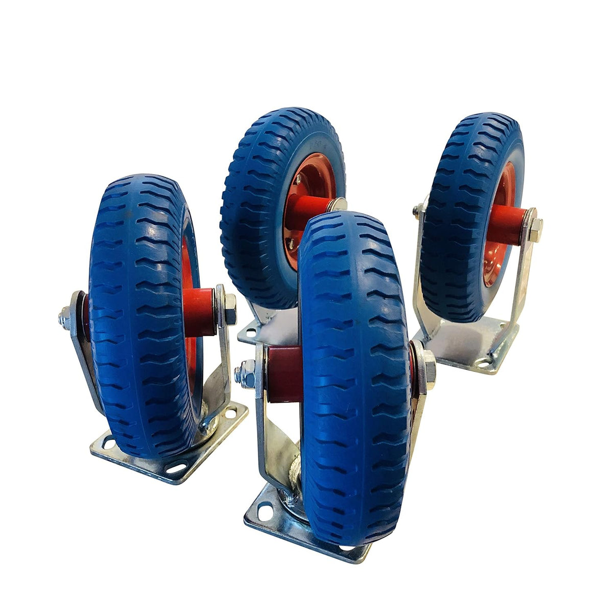 4 Pack 8” Flat Free Casters J16599