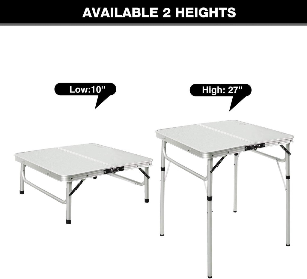 White 36 x 24 inch Aluminum Folding Camping Table S166