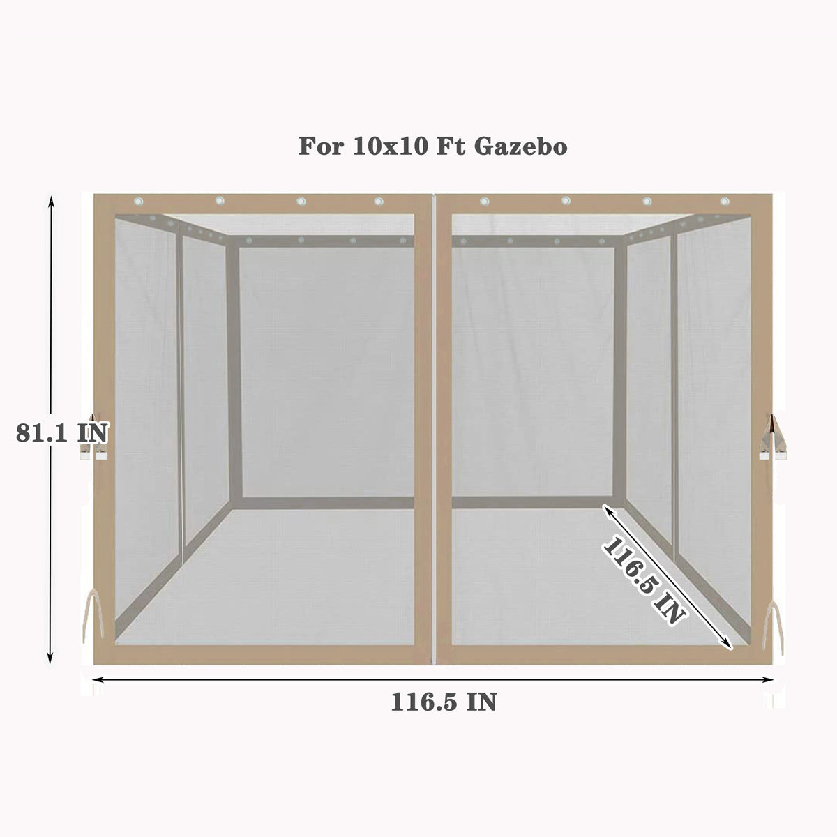 Patio Gazebo Mosquito Netting Replacement - 6.5 I230