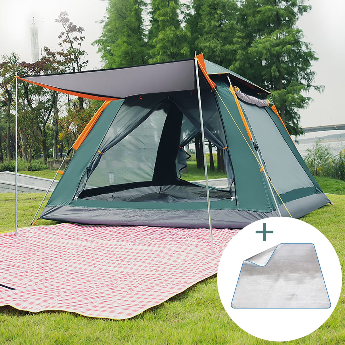 3/4 Person Waterproof Dome Tent with Carry Bag C594580