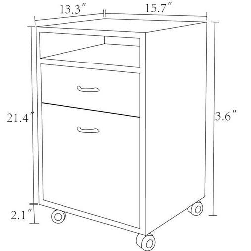 24 Mobile Printer Stand Brown E401