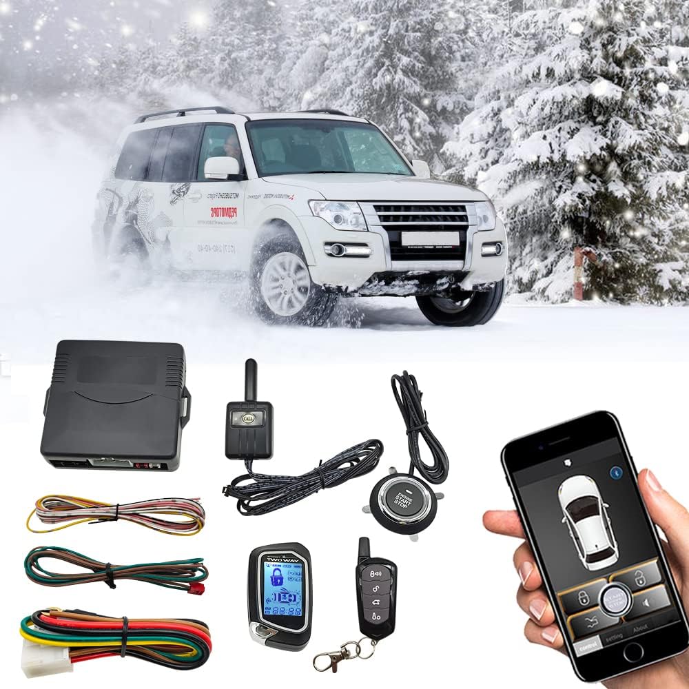 Car Remote Starter with Push Button and Shock Sensor Alarm System B11425