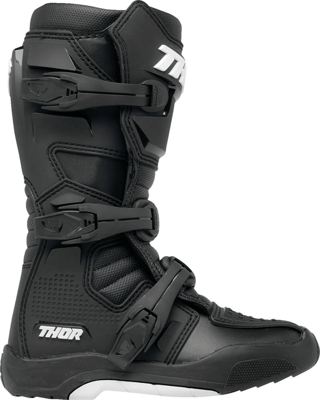 Black/White Youth Motocross Offroad Riding Boots D952448