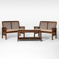 3PC Acacia Wood Patio Conversation Set Dark Brown W729994