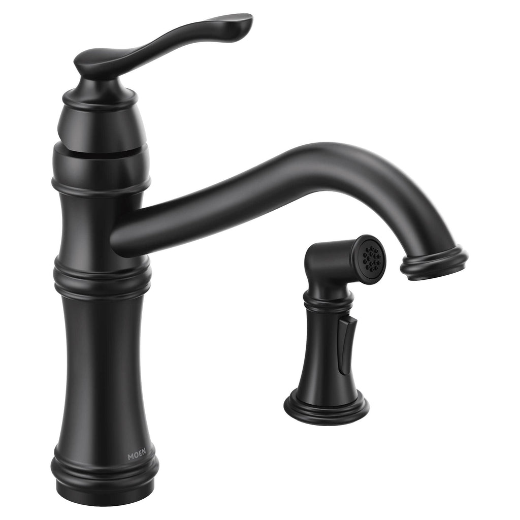 Matte Black High-Arc Single Handle Kitchen Faucet with Side X9777