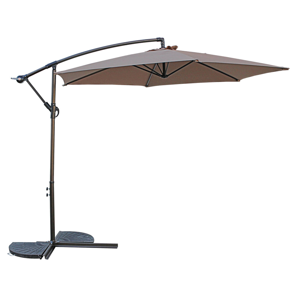 10 Foot Cantilever Crank Umbrella - Khaki T3303