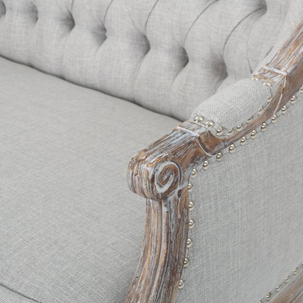 Tufted Loveseat Light Gray U88370