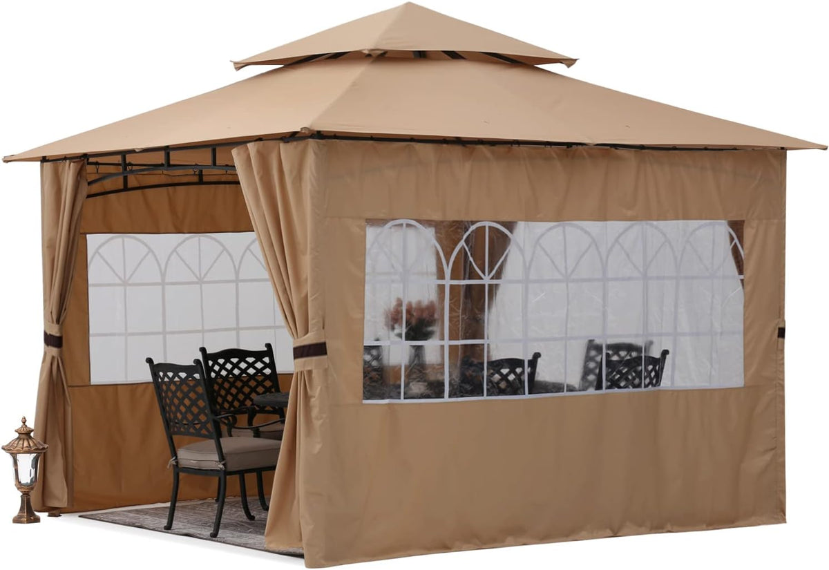 10'x10' Winter Gazebo with Sidewalls and Church Window J207071