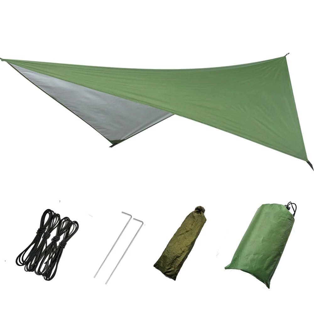 Green Nylon Camping Hammock with Mosquito Net X130728