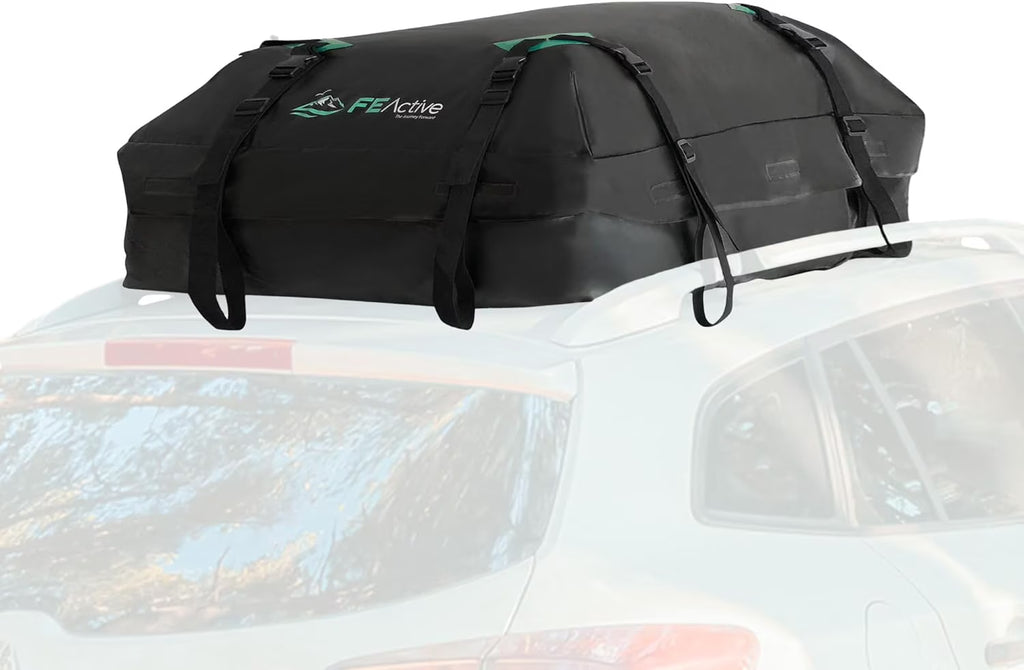 15 Cubic ft. Waterproof Roof Cargo Carrier with Straps U559
