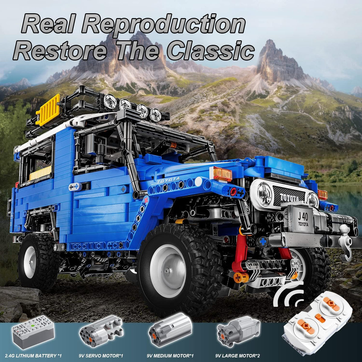 Technic Off-Road FJ40 Building Set, 1:12 Scale Model Car Kit (2101 Pieces) T737
