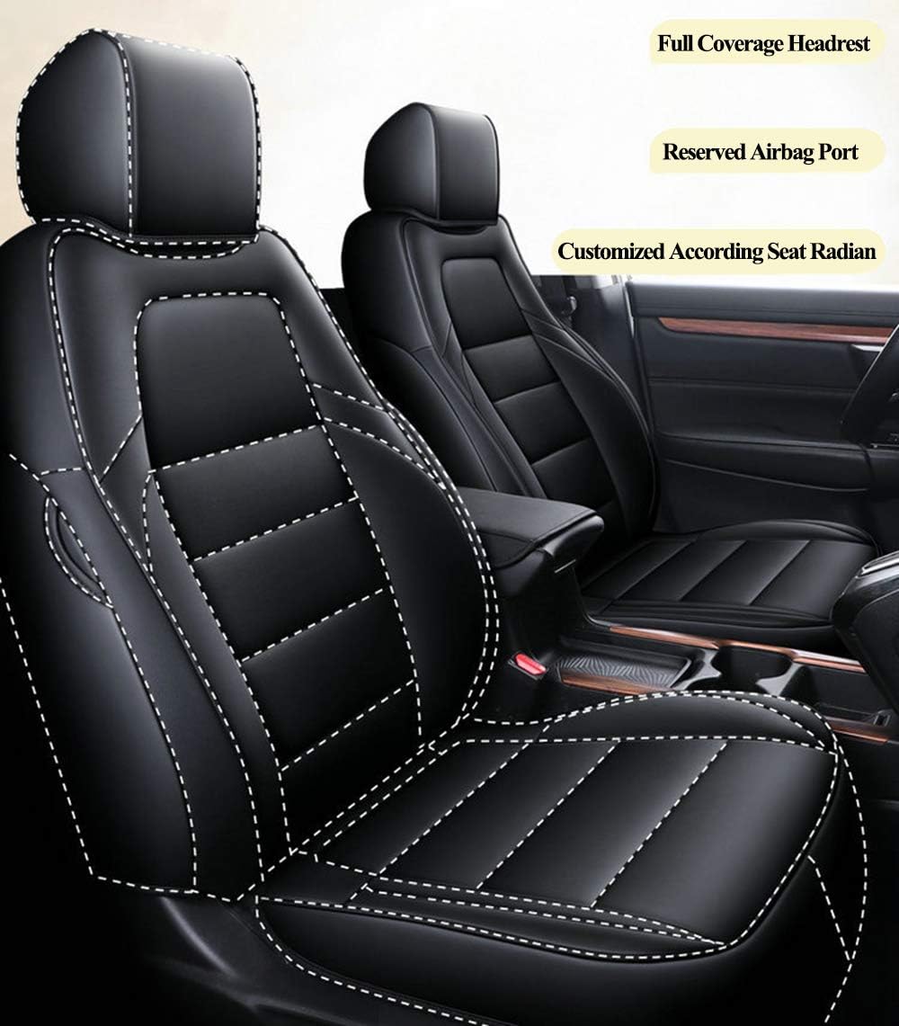 Black Leatherette Full Set Car Seat Covers E2916