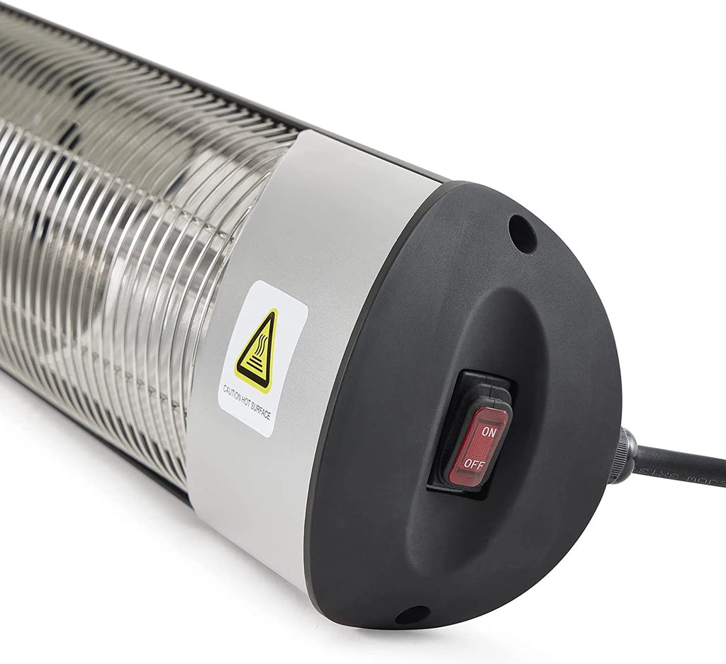 Silver Electric Tripod or Wall Mount Patio Heater with Remote Control and Thermostat T8602