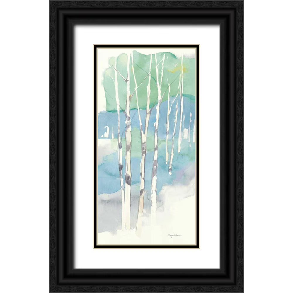 Aspens Panel II 11x18 Black Ornate Wood Framed Art Print Y133212