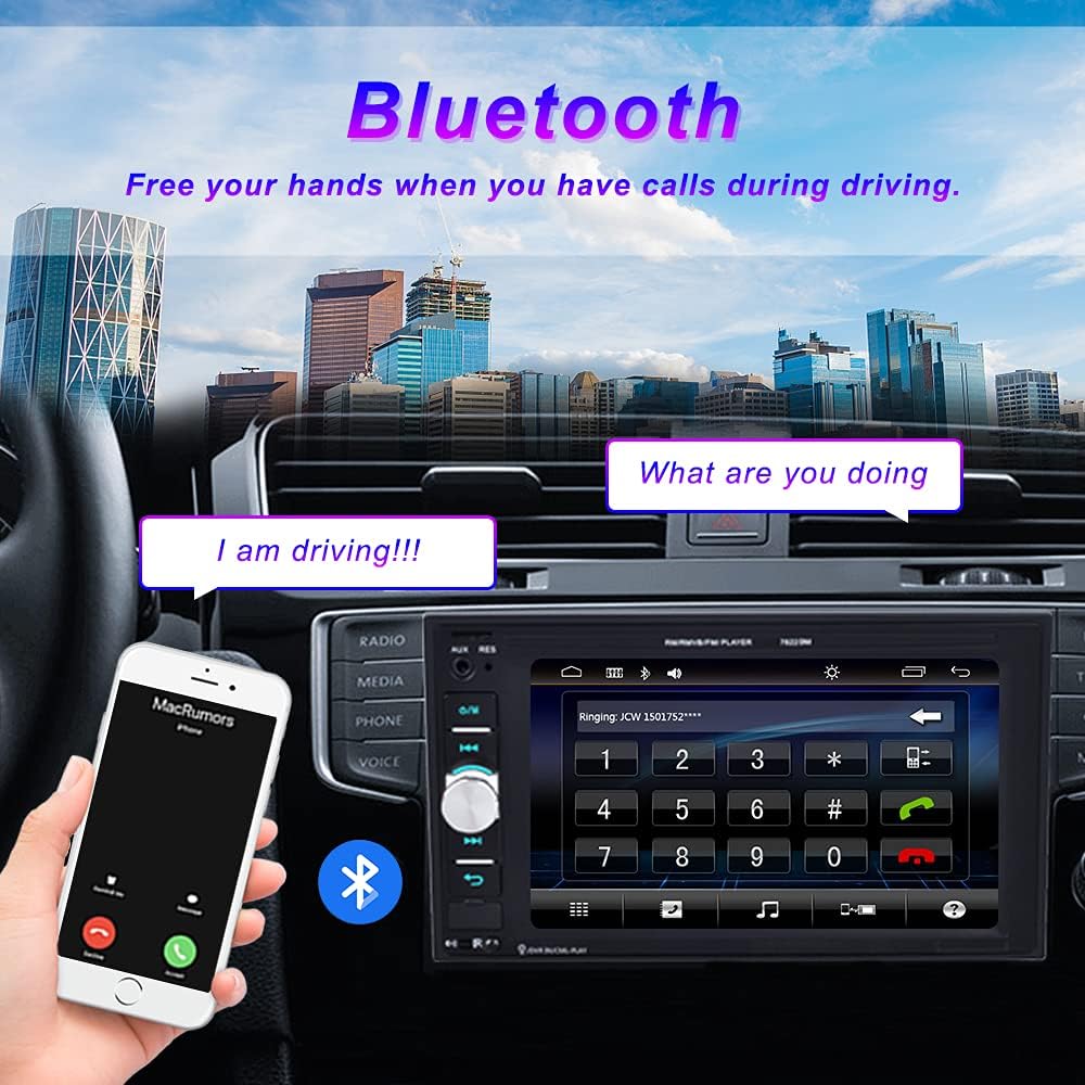 6.2" HD Touch Screen Double Din Car Stereo with Bluetooth U721027