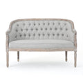 Tufted Loveseat Light Gray U88370