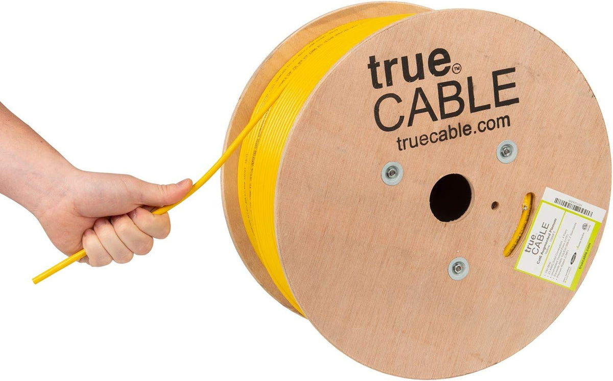 Cat6A Plenum Bulk Ethernet Cable, 1000ft, Green, 23AWG 4 Pair Solid Bare Copper, 750MHz, UTP O44716