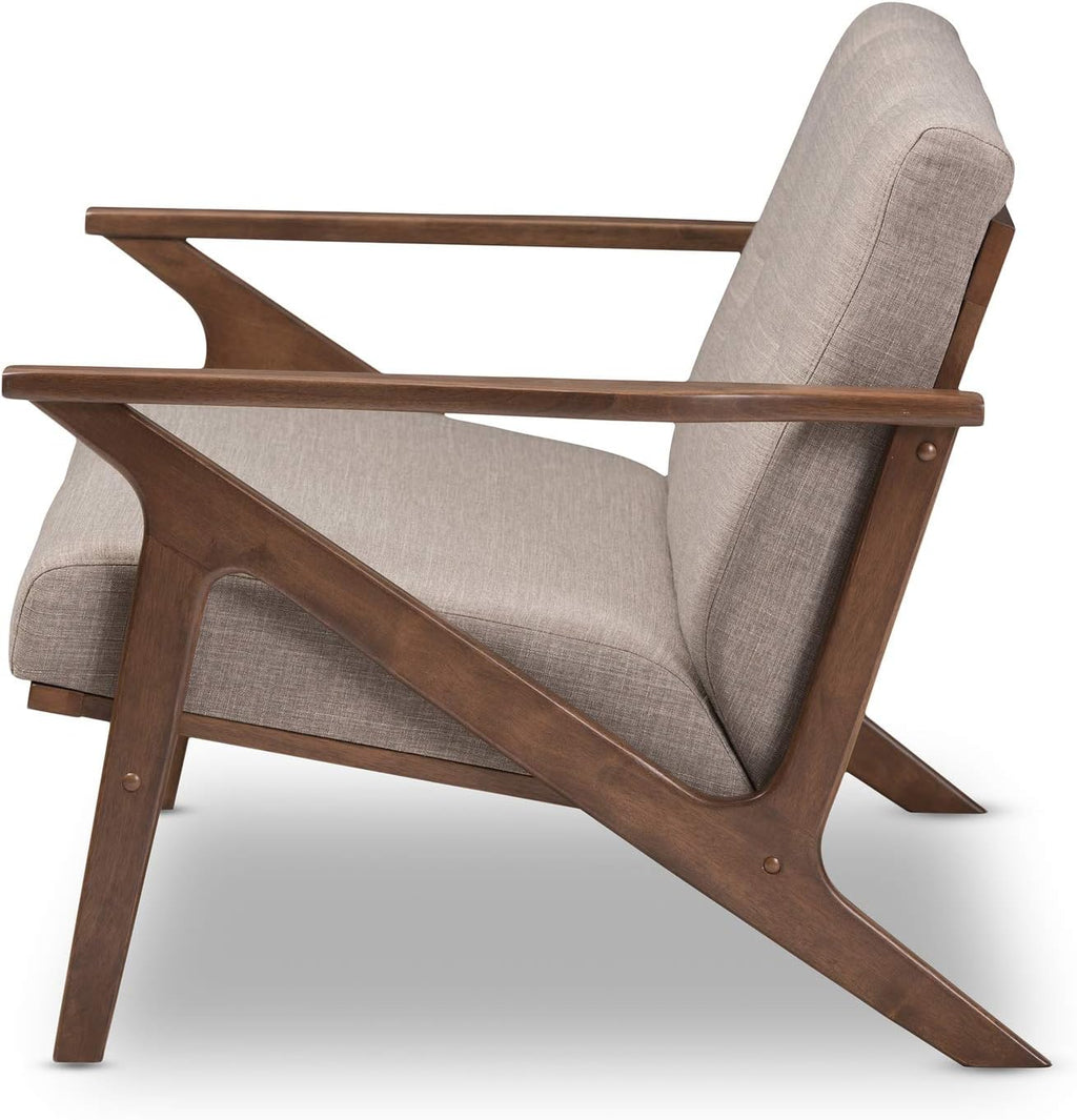 Light Grey Walnut Fabric Tufted 2-Seater Loveseat B204