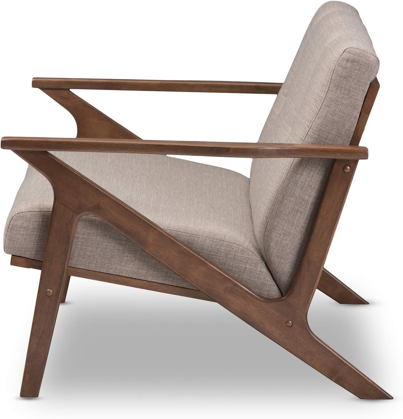 Light Grey Walnut Fabric Tufted 2-Seater Loveseat B204