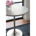 White Quartz Round End Table O256583