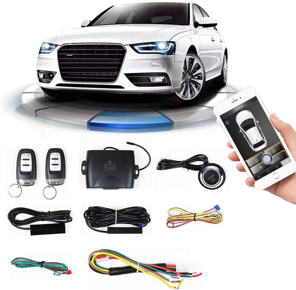 Car Remote Starter with Push Button and Shock Sensor Alarm System B11425