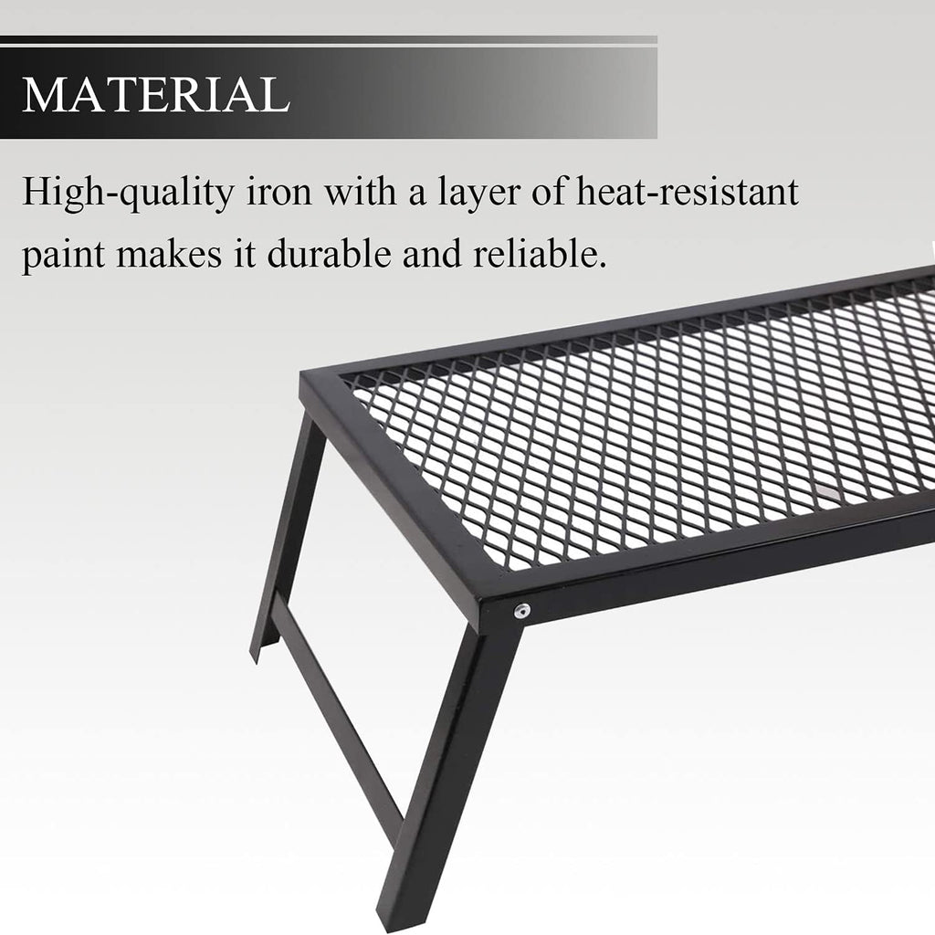 Folding Campfire Grill Heavy Duty Steel Grate O979