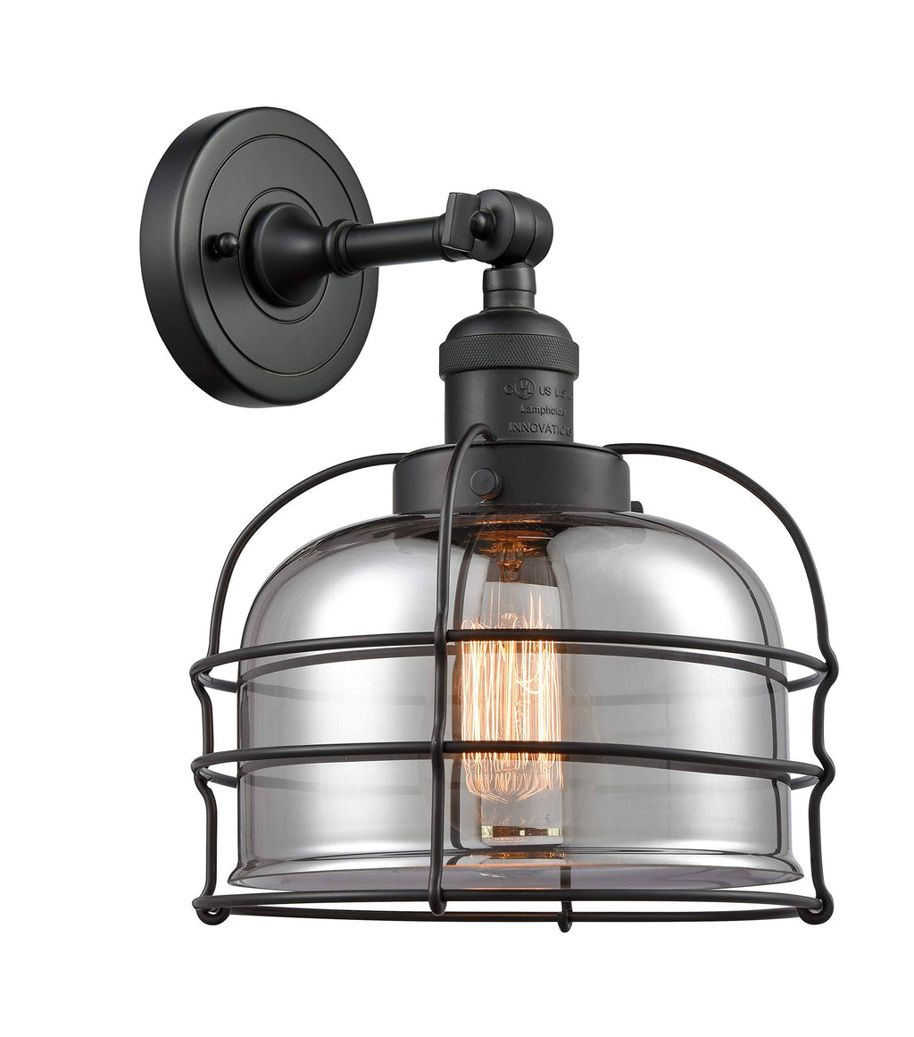 Black Bell Cage 1 Light Sconce LED G676668